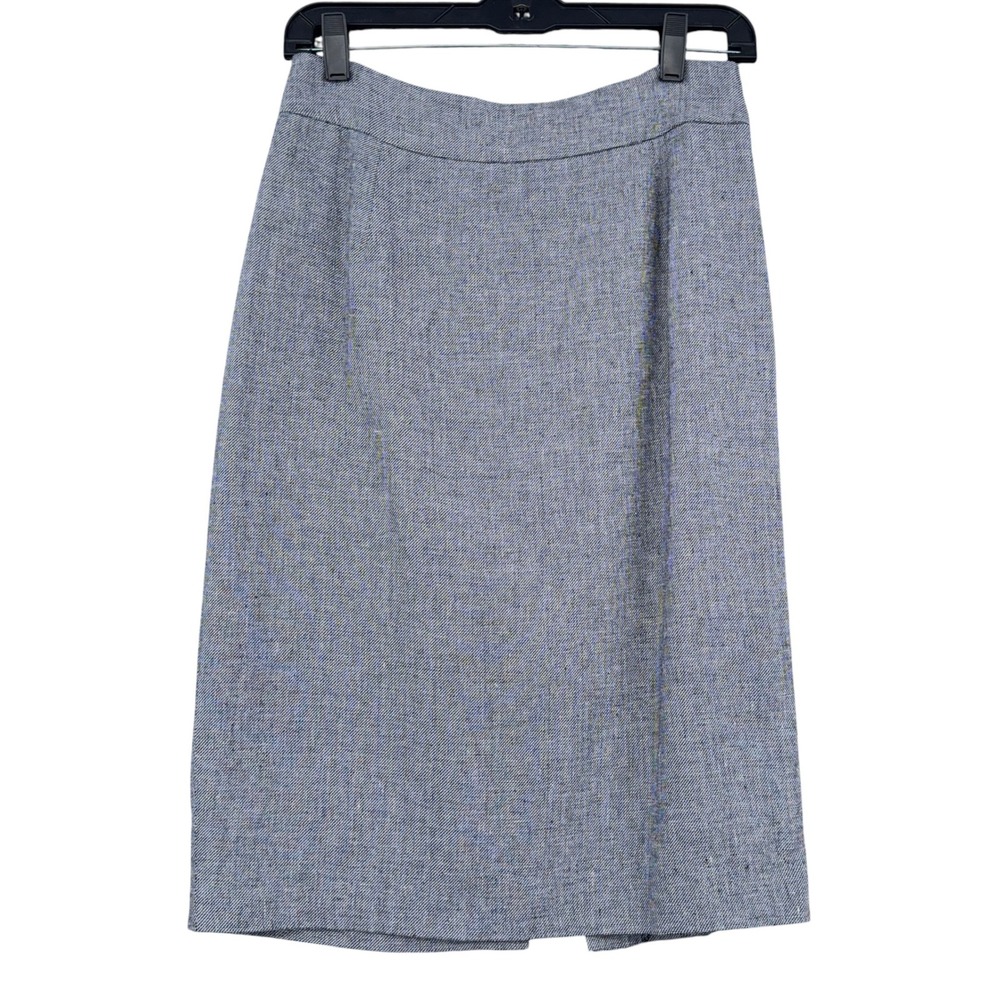 Calvin Klein Grey Linen Blend Pencil Skirt Womens Size 4 Career Office Skirt